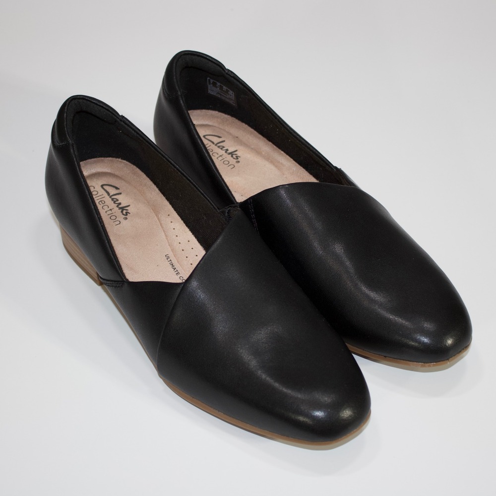 Clarks Loafers Pure Tone Women 9.5 Black Leather Ultimate Comfort 261429334070